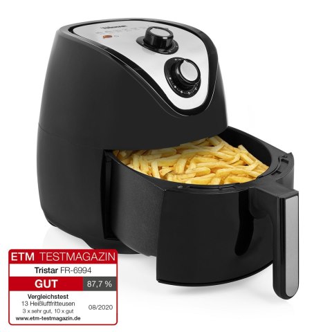 Tristar FR-6994 frytkownica Pojedyńczy 4,5 l Autonomiczny 1500 W Frytkownica na gorące powietrze Czarny, Srebrny Tristar FR-6994 frytkownica Pojedyńczy 4,5 l Autonomiczny 1500 W Frytkownica na gorące powietrze Czarny, Srebrny