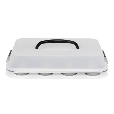 PATISSE SILVER-TOP Forma na 12 muffinek z pokrywką z uchwytem PATISSE SILVER-TOP Forma na 12 muffinek z pokrywką z uchwytem