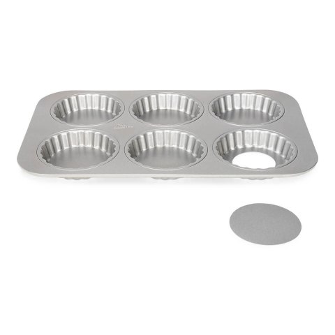 PATISSE SILVER-TOP Forma na 6 okrągłych mini tart/quiche z wyjmowanym dnem PATISSE SILVER-TOP Forma na 6 okrągłych mini tart/quiche z wyjmowanym dnem