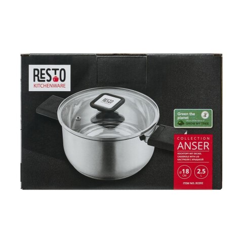 Resto Kitchenware Anser 2,5 l Okrągły Czarny, Stal nierdzewna Resto Kitchenware Anser 2,5 l Okrągły Czarny, Stal nierdzewna