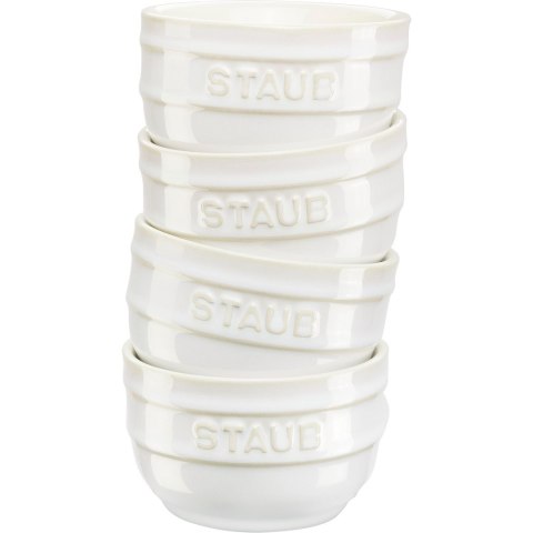 Staub Mini Ramekin Okrągły, 4 szt. - 200 ml, Kość słoniowa Staub Mini Ramekin Okrągły, 4 szt. - 200 ml, Kość słoniowa