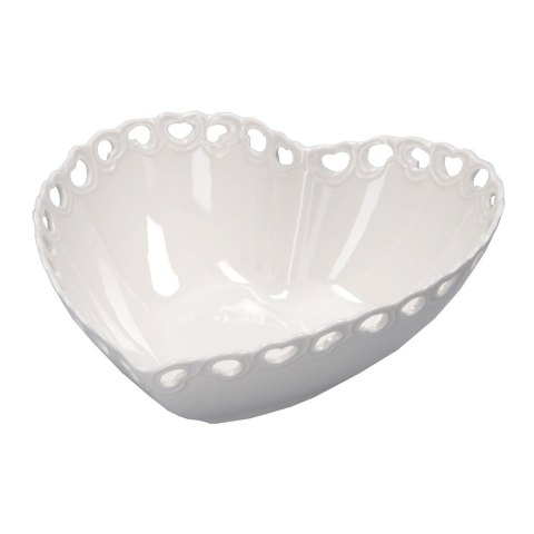 Zdobiona miska Valentino serce - Biały, 20 cm Zdobiona miska Valentino serce - Biały, 20 cm