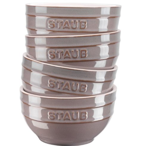 Zestaw 4 misek okrągłych STAUB 40508-152-0 - antyczny szary 12 cm Zestaw 4 misek okrągłych STAUB 40508-152-0 - antyczny szary 12 cm