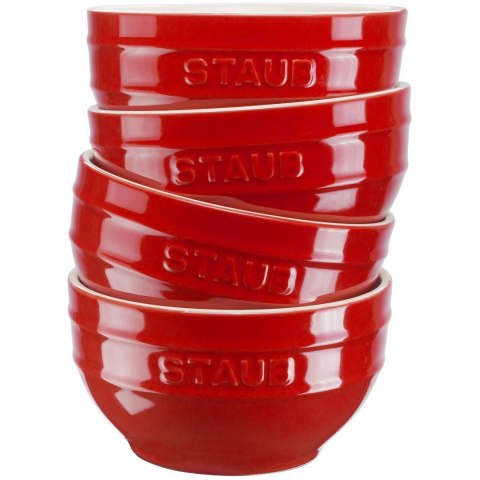Zestaw 4 misek okrągłych STAUB 40511-541-0 - czerwony 12 cm Zestaw 4 misek okrągłych STAUB 40511-541-0 - czerwony 12 cm
