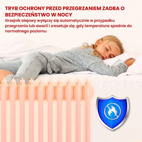 Extralink Elektryczny grzejnik olejowy NY-25W1 2500W, 11 żeberek Extralink Elektryczny grzejnik olejowy NY-25W1 2500W, 11 żeberek