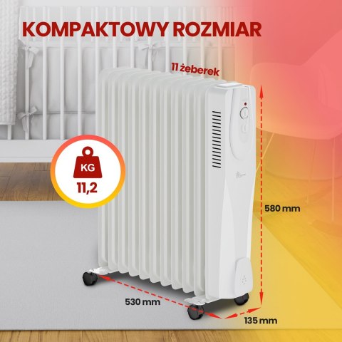 Extralink Elektryczny grzejnik olejowy NY-25W1 2500W, 11 żeberek Extralink Elektryczny grzejnik olejowy NY-25W1 2500W, 11 żeberek