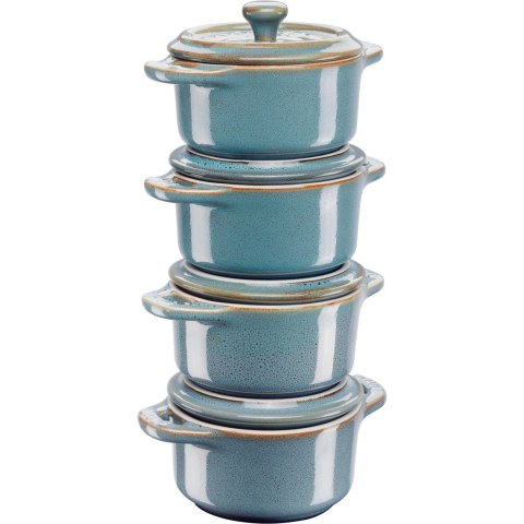 STAUB Mini Cocotte Okrągły 4 szt. - 200 ml 40508-160-0 Antyczny turkusowy STAUB Mini Cocotte Okrągły 4 szt. - 200 ml 40508-160-0 Antyczny turkusowy