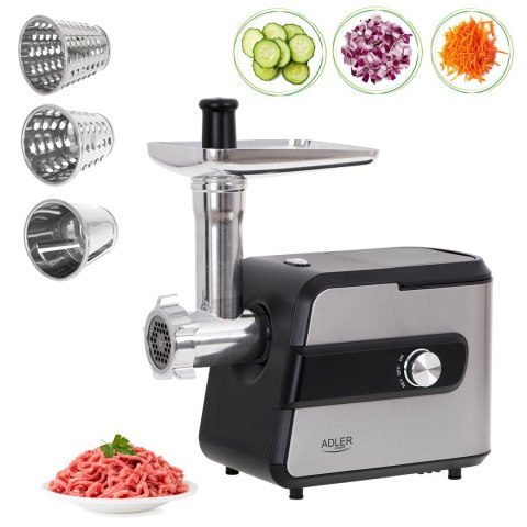 Adler AD 4813 maszynka do mielenia 2000 W Czarny, Srebrny Adler AD 4813 maszynka do mielenia 2000 W Czarny, Srebrny