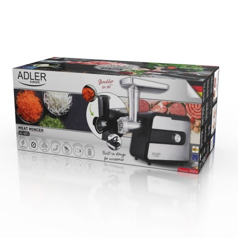 Adler AD 4813 maszynka do mielenia 2000 W Czarny, Srebrny Adler AD 4813 maszynka do mielenia 2000 W Czarny, Srebrny