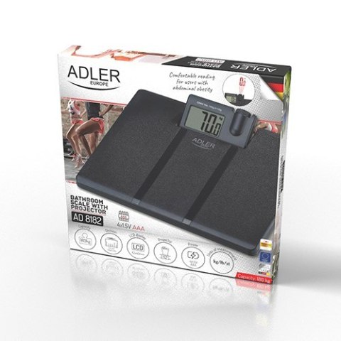 Adler AD 8182 waga Prostokąt Czarny Elektroniczna waga osobista Adler AD 8182 waga Prostokąt Czarny Elektroniczna waga osobista
