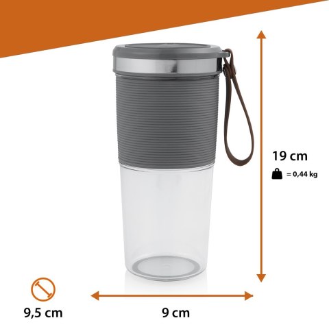 Tristar BL-4475 blender 0,4 l Blender sportowy 50 W Szary, Stal nierdzewna, Przezroczysty Tristar BL-4475 blender 0,4 l Blender sportowy 50 W Szary, Stal nierdzewna, Przezroczysty