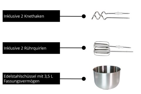 Unold Blender ręczny z misą miksującą Hannah biały srebrny Unold Blender ręczny z misą miksującą Hannah biały srebrny
