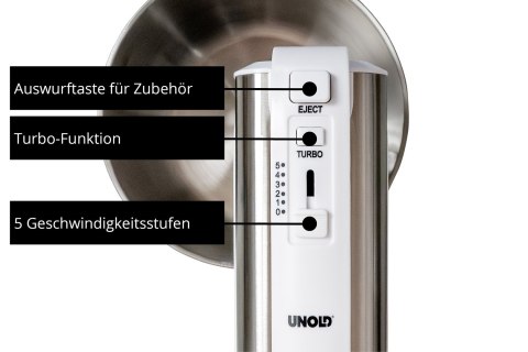 Unold Blender ręczny z misą miksującą Hannah biały srebrny Unold Blender ręczny z misą miksującą Hannah biały srebrny