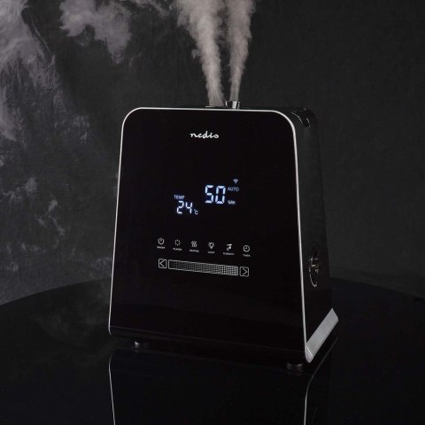 Nawilżacz ultradźwiękowy Nedis 5,5l SmartLife czarny Nawilżacz ultradźwiękowy Nedis 5,5l SmartLife czarny