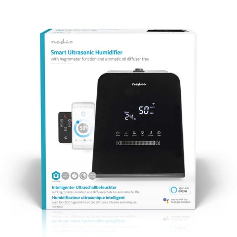Nawilżacz ultradźwiękowy Nedis 5,5l SmartLife czarny Nawilżacz ultradźwiękowy Nedis 5,5l SmartLife czarny