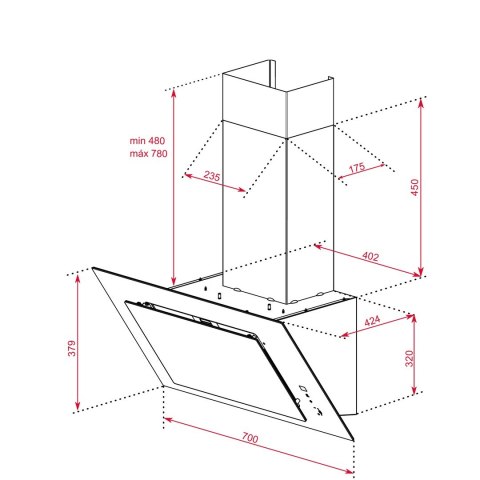 Teka OKAP PRZYŚCIENNY SKOŚNY DVT 78660 TBS BK Teka OKAP PRZYŚCIENNY SKOŚNY DVT 78660 TBS BK