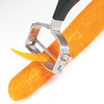 GEFU 13650 obieraczka Owoce i warzywa Obierka w kształcie litery Y Czarny, Srebrny