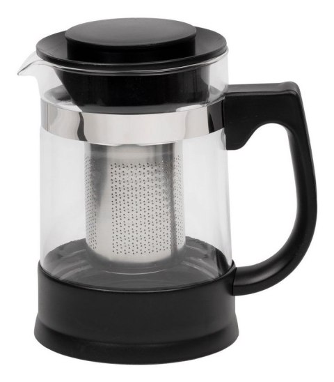 Resto Kitchenware 90512 dzbanek do herbaty Pojedynczy dzbanek 950 ml Czarny, Przezroczysty