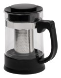 Resto Kitchenware 90512 dzbanek do herbaty Pojedynczy dzbanek 950 ml Czarny, Przezroczysty