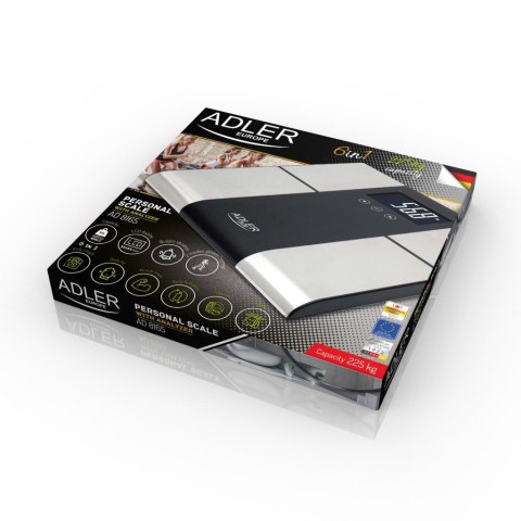 Adler AD 8165 waga Prostokąt Czarny, Szary Elektroniczna waga osobista Adler AD 8165 waga Prostokąt Czarny, Szary Elektroniczna waga osobista