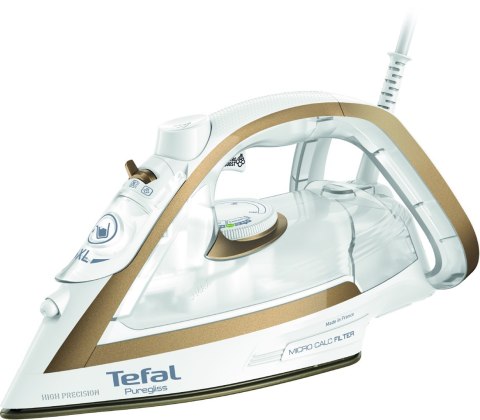 Żelazko parowe TEFAL FV8042E0 Ultimate Pure, 2900 W, Pojemność zbiornika na wodę 270 ml, Ciągła para 50 g/min, Wydajność silnego Żelazko parowe TEFAL FV8042E0 Ultimate Pure, 2900 W, Pojemność zbiornika na wodę 270 ml, Ciągła para 50 g/min, Wydajność silnego