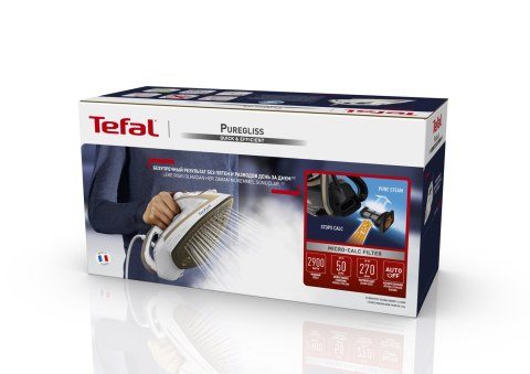 Żelazko parowe TEFAL FV8042E0 Ultimate Pure, 2900 W, Pojemność zbiornika na wodę 270 ml, Ciągła para 50 g/min, Wydajność silnego Żelazko parowe TEFAL FV8042E0 Ultimate Pure, 2900 W, Pojemność zbiornika na wodę 270 ml, Ciągła para 50 g/min, Wydajność silnego