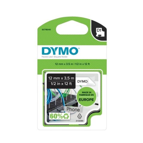 DYMO D1 - Durable Etykiety -Czarno na białym - 12mm x 5.5m DYMO D1 - Durable Etykiety -Czarno na białym - 12mm x 5.5m