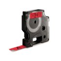 DYMO D1 - Standard Etykiety - Czarny na czerwonym - 12mm x 7m