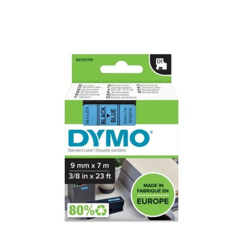 DYMO D1 - Standard Etykiety - Czarny na niebieskim - 9mm x 7m DYMO D1 - Standard Etykiety - Czarny na niebieskim - 9mm x 7m