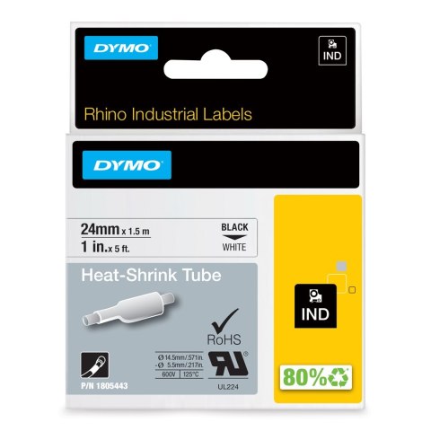 DYMO Przemysłowe Rurki Termokurczliwe- 24mm x 1,5m DYMO Przemysłowe Rurki Termokurczliwe- 24mm x 1,5m