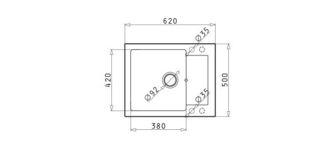 Pyramis zlewozmywak Mido 62X50 1B 1D Czarny Pyramis zlewozmywak Mido 62X50 1B 1D Czarny