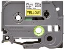 Taśma BROTHER LAMINOWANA 24MM/8M CZARNY NA ŻÓŁTYM