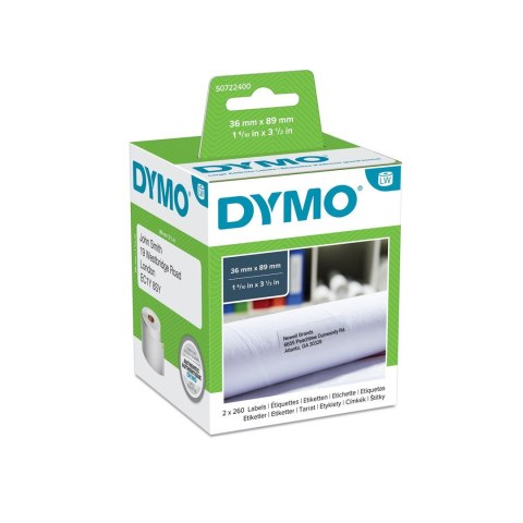 Zestaw etykiet DYMO etykiety adresowe 89x36mm 2x260szt S0722400 (36mm ) Zestaw etykiet DYMO etykiety adresowe 89x36mm 2x260szt S0722400 (36mm )