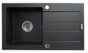 Zlewozmywak granitowy jednokomorowy z ociekaczem PYRAMIS SPARTA 76x44 1B 1D 70000101 czarny