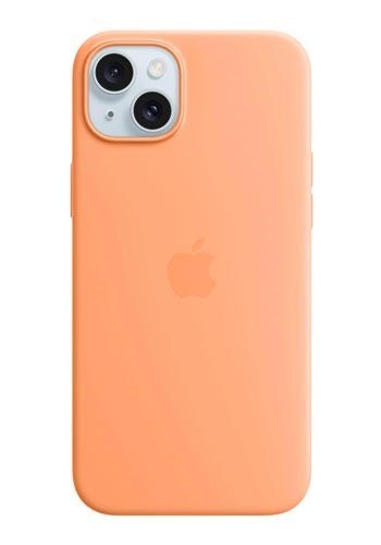 Etui silikonowe z MagSafe sorbet orange iPhone 15 Plus