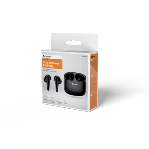 Denver TWE-48B Zestaw słuchawkowy True Wireless Stereo (TWS) Douszny Połączenia/muzyka Bluetooth Czarny Denver TWE-48B Zestaw słuchawkowy True Wireless Stereo (TWS) Douszny Połączenia/muzyka Bluetooth Czarny