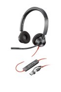 POLY Zestaw słuchawkowy Blackwire 3320 Stereo USB-C z certyfikatem Microsoft Teams + przejściówka USB-C/A