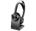 POLY Zestaw słuchawkowy Voyager Focus 2 z certyfikatem Microsoft Teams USB-C-C + przejściówka USB-C/A + podstawka ładująca
