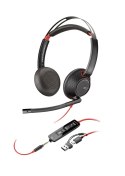 Poly Blackwire 5220 Stereo USB-C Headset +3.5mm Plug +USB-C/A Adapter (Bulk)