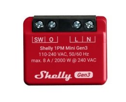 Shelly 1PM Mini Gen3 Mądry przełącznik 1P Czerwony