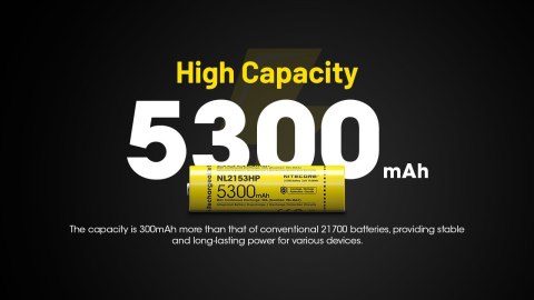 Akumulator Nitecore NL2153HP 21700 5300mAh LI-ION 3,6V Akumulator Nitecore NL2153HP 21700 5300mAh LI-ION 3,6V