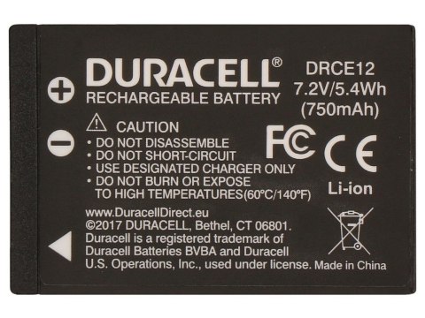 Duracell DRCE12 bateria do aparatu/kamery Litowo-jonowa (Li-Ion) 750 mAh Duracell DRCE12 bateria do aparatu/kamery Litowo-jonowa (Li-Ion) 750 mAh