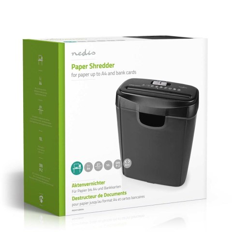 Niszczarka do papieru Nedis 10l DIN P-2 190W Czarna Niszczarka do papieru Nedis 10l DIN P-2 190W Czarna