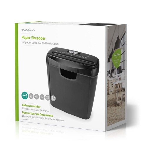 Niszczarka do papieru Nedis 10l DIN P-2 190W Czarna Niszczarka do papieru Nedis 10l DIN P-2 190W Czarna
