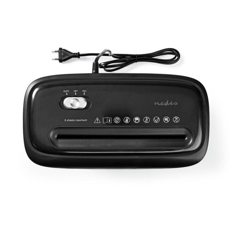 Niszczarka do papieru Nedis 12l DIN P-4 190W Czarna Niszczarka do papieru Nedis 12l DIN P-4 190W Czarna