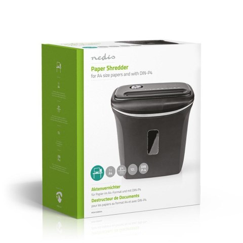 Niszczarka do papieru Nedis 12l DIN P-4 190W Czarna Niszczarka do papieru Nedis 12l DIN P-4 190W Czarna