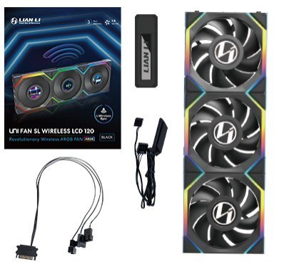 Lian Li UNI FAN SL Wireless LCD 120 Obudowa komputera Wentylator 12 cm Czarny 3 szt. Lian Li UNI FAN SL Wireless LCD 120 Obudowa komputera Wentylator 12 cm Czarny 3 szt.