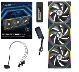 Wentylator Lian Li LULI-091 UNI FAN SL, ARGB, PWM, 3x, 120mm, Bezprzewodowe sterowanie za pomocą kontrolera 2.4GHz, czarny