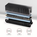 Axagon CLR-M2XT M.2 SSD Passivkühler Aluminium - 2280 M.2 NVMe SSD, Dysk SSD Radiator Czarny, Szary 1 szt.