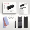 Axagon CLR-M2XT M.2 SSD Passivkühler Aluminium - 2280 M.2 NVMe SSD, Dysk SSD Radiator Czarny, Szary 1 szt.